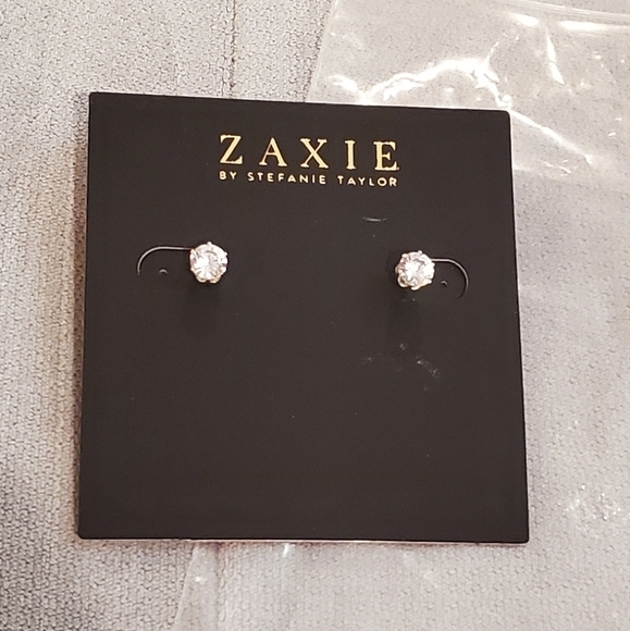Zaxie CZ Cubic Zirconia Stud Earrings - Picture 1 of 6